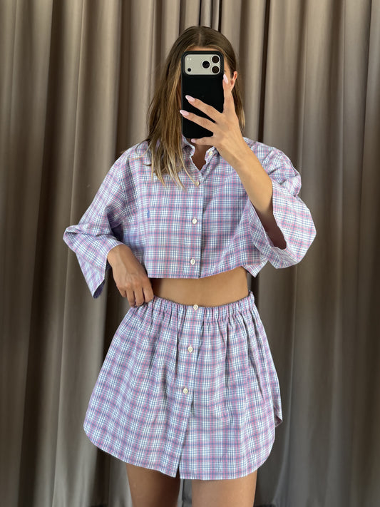 Coordinato vintage Ralph Lauren rosa quadri tg U