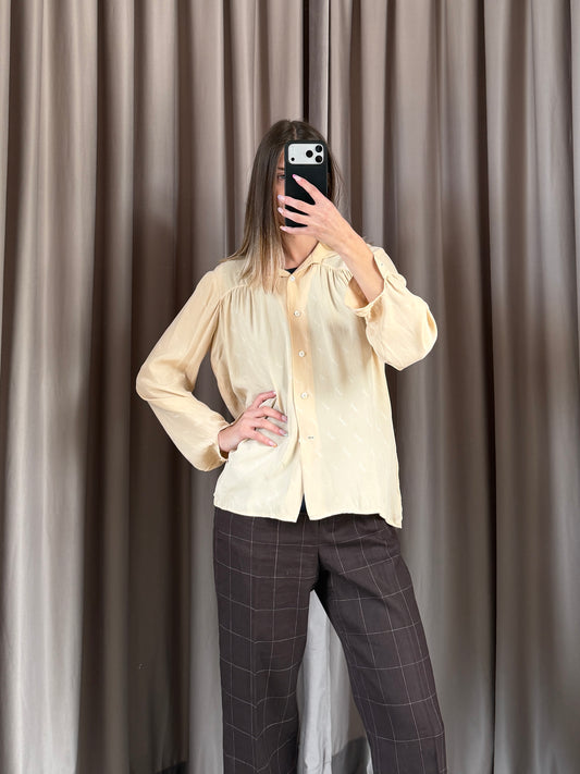 Camicia vintage Yves Saint Laurent seta logo tg S/M