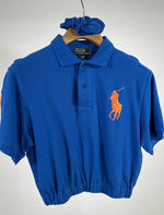 Carica l&#39;immagine nel visualizzatore di Gallery, Polo vintage Ralph Lauren cropped blu tg M
