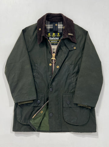 Giacca vintage Barbour Bedale verde bambino