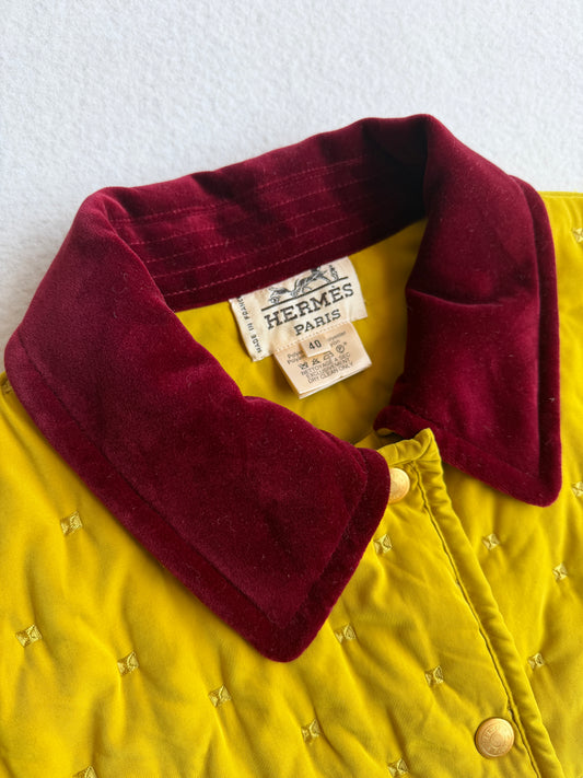 Giacca vintage Hermes oro collo bordeaux tg 40