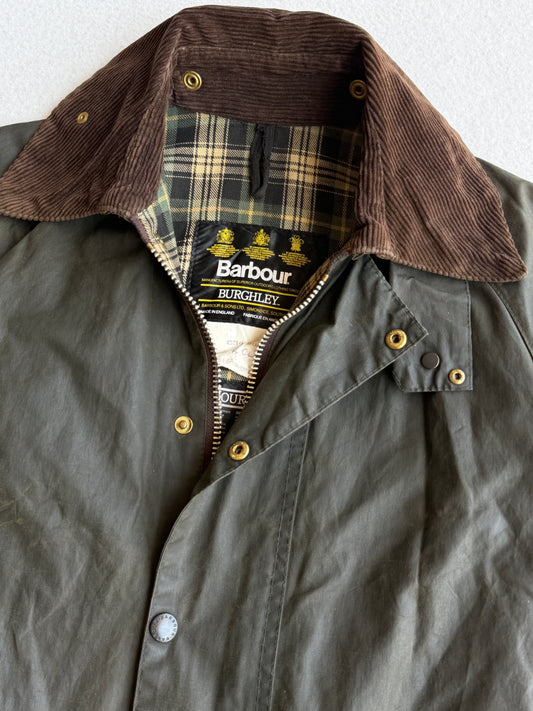 Giacca vintage Barbour Burghley raro verde tg S