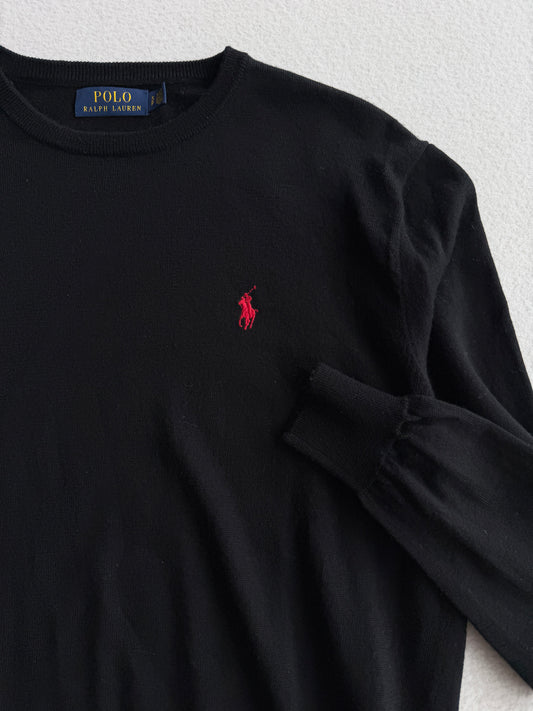 Maglia vintage Ralph Lauren lana merino nero tg S