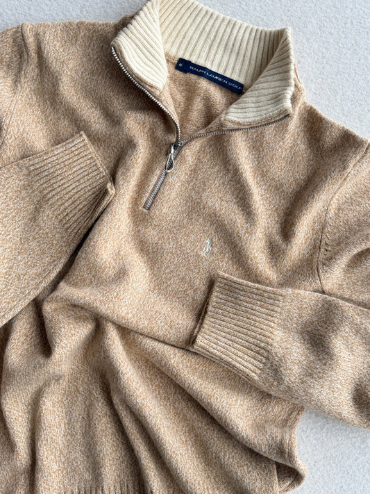 Maglia vintage Ralph Lauren cashmere lana 1/4 zip tg M