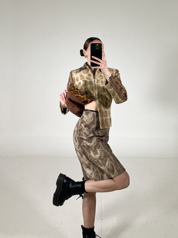 Giacca vintage Ferre in pelle tg S