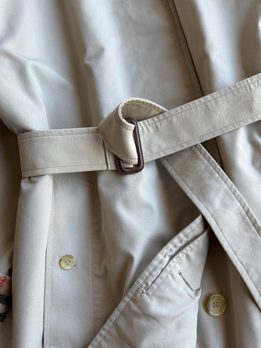 Trench vintage Burberry con cintura interno tartan tg S