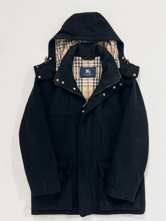 Cappotto vintage Burberry nero lana tg 48