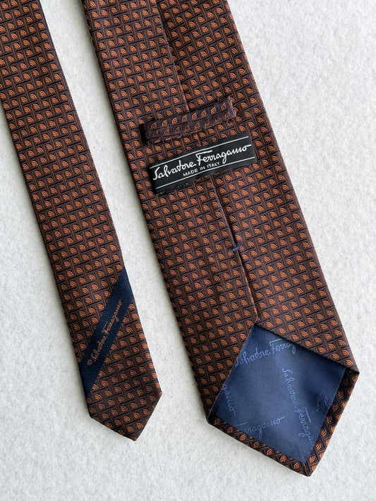 Cravatta vintage S. Ferragamo seta