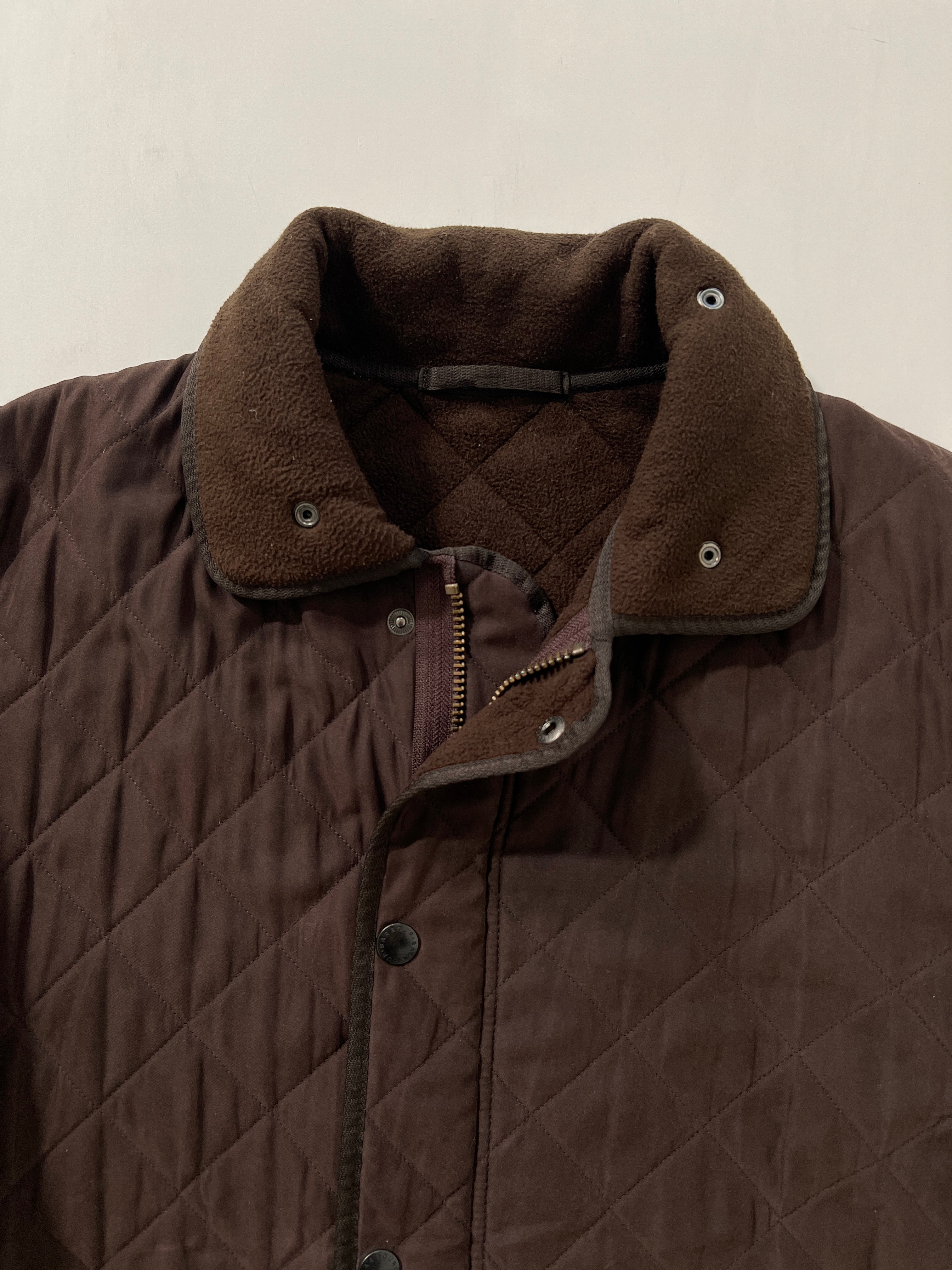 Giacca vintage Barbour in trapunta marrone tg XL