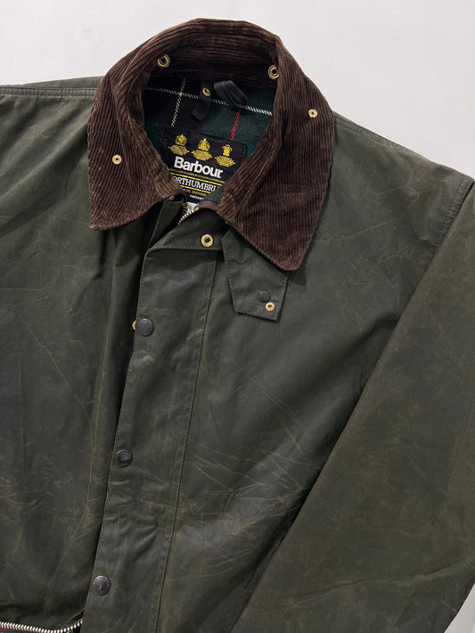 Giacca vintage Barbour Northumbria verde tg XL