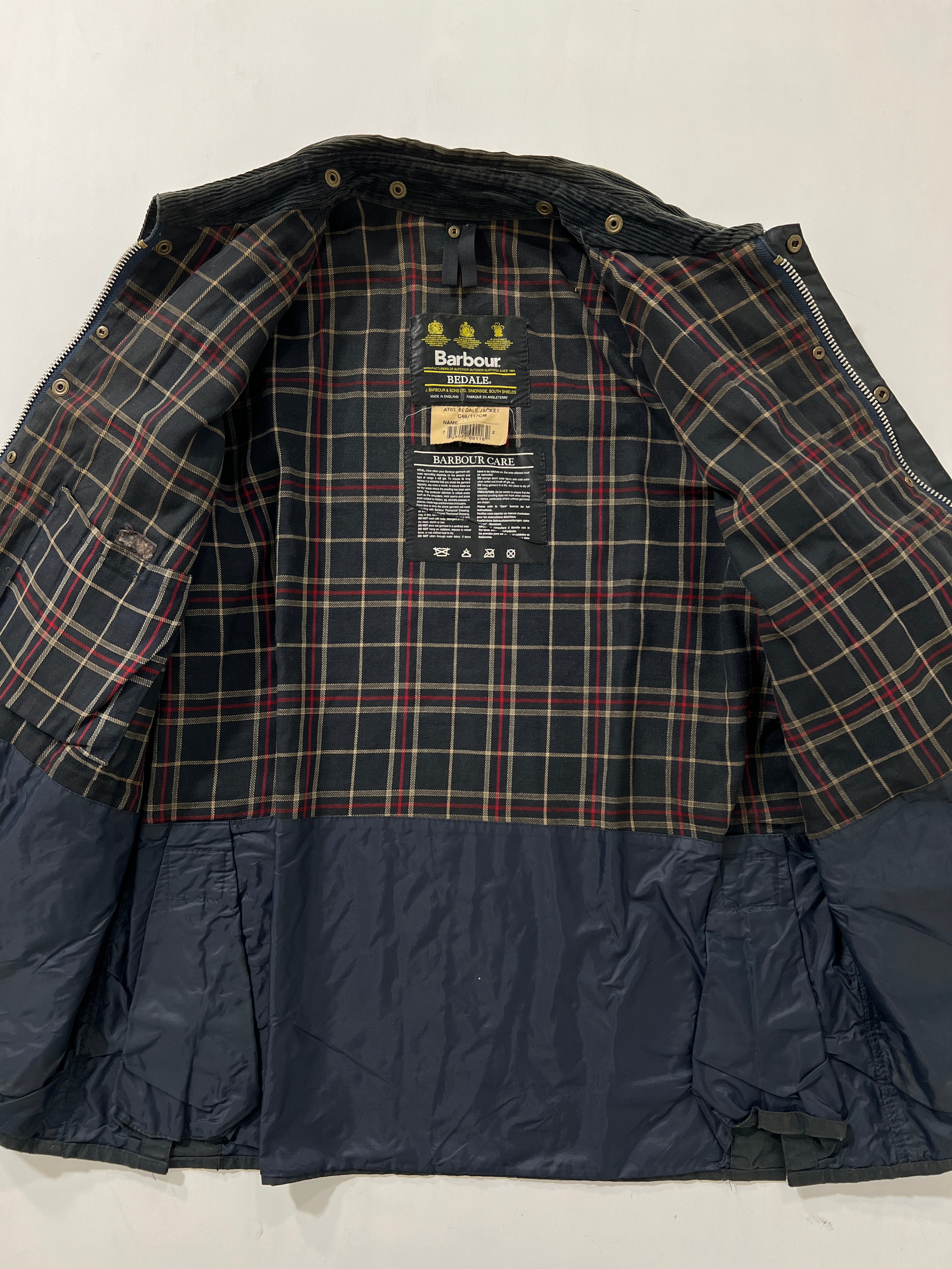 Giacca vintage Barbour Bedale blu tg L