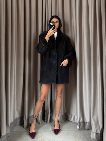 Montone Shearling vintage blunotte tg XL