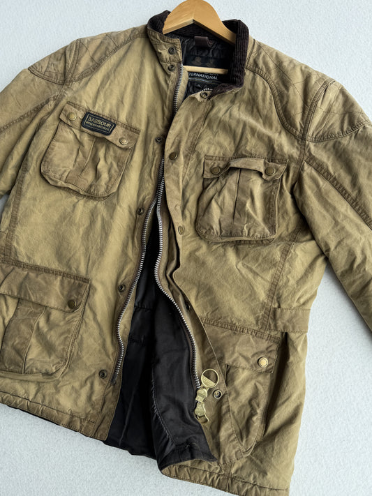 Giacca vintage Barbour International sabbia tg XL