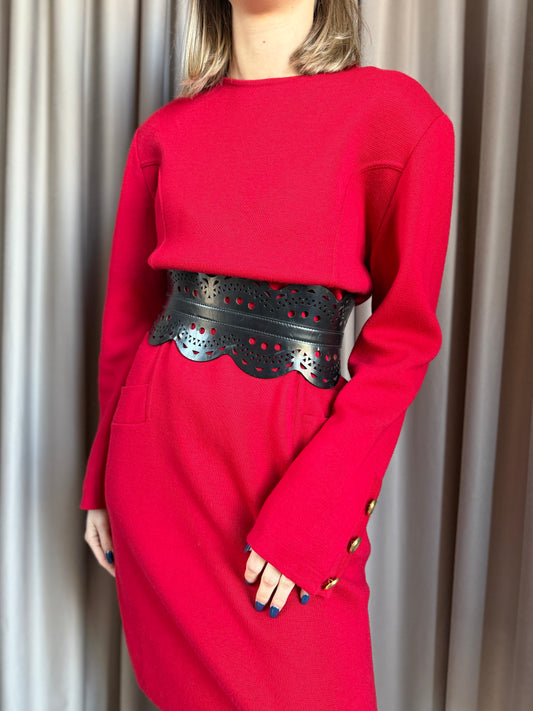 Cintura vintage Alaia nera pelle