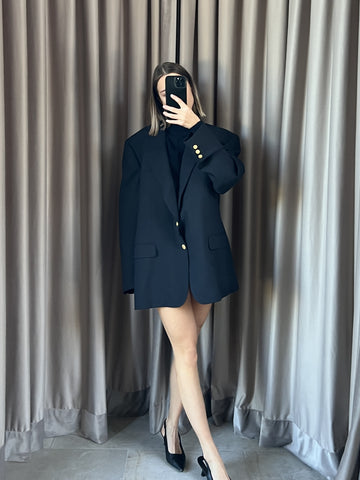 Blazer vintage Burberry blu lana tg XL