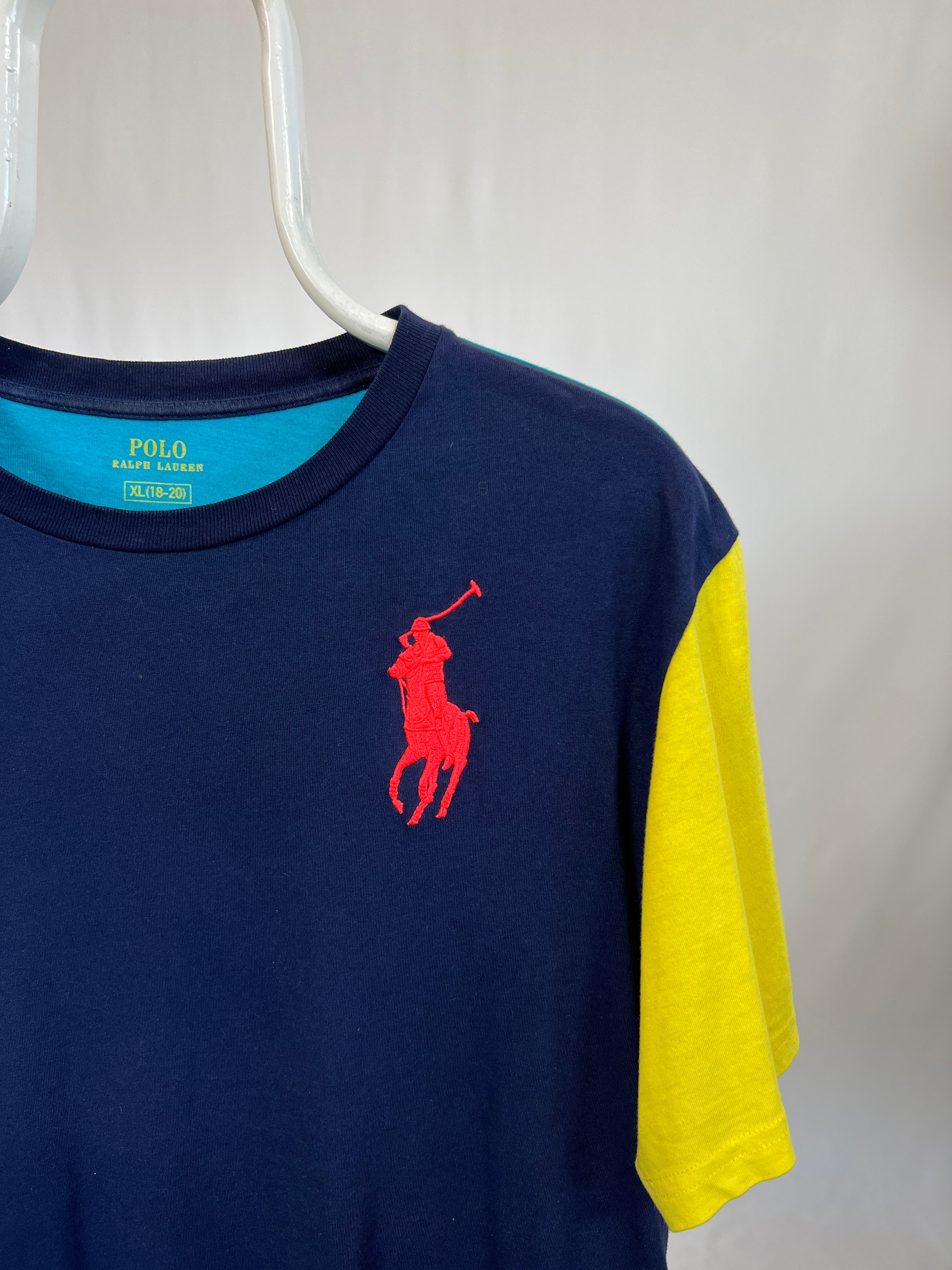 T-shirt vintage Ralph Lauren blu tg XL