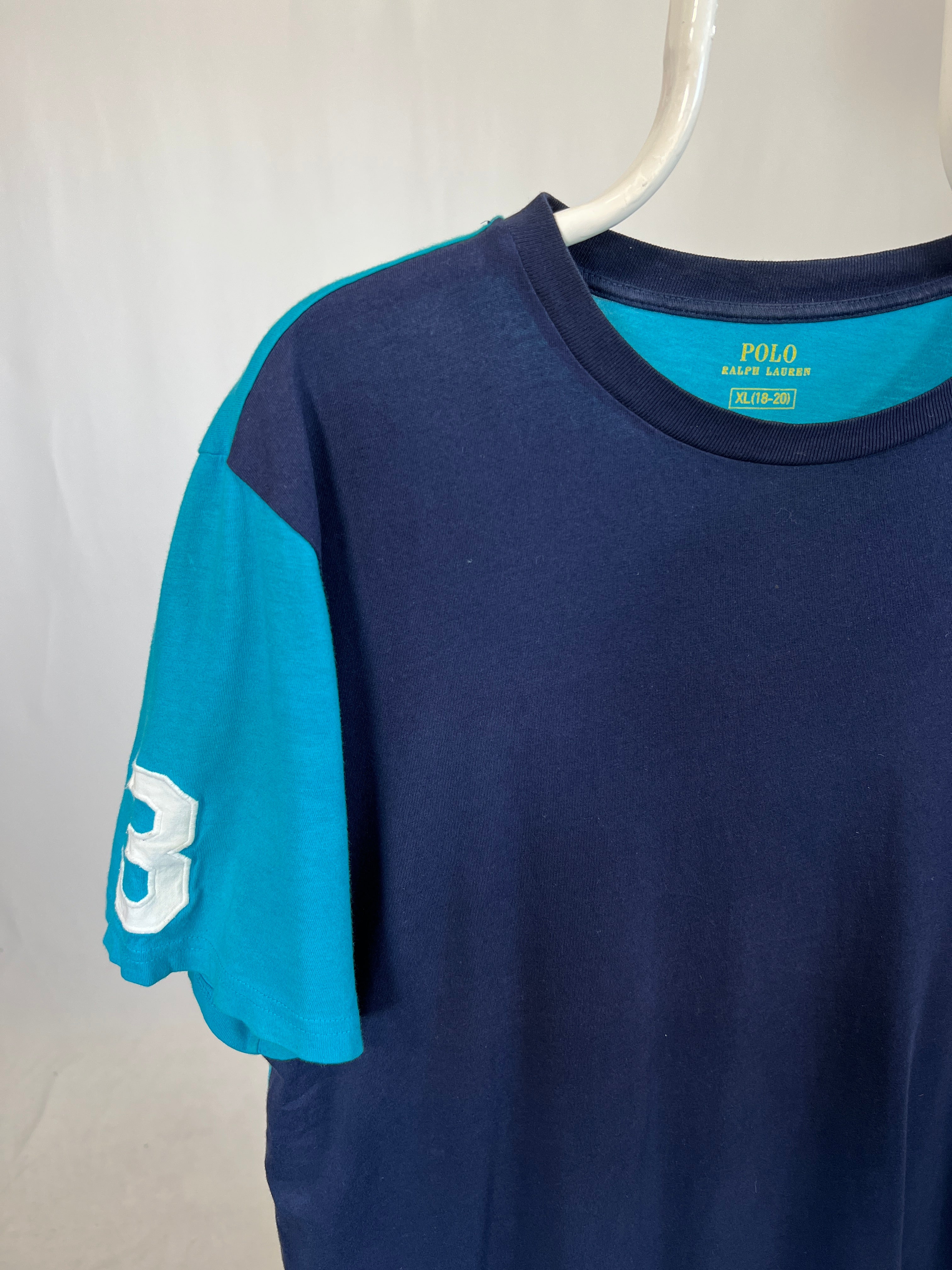 T-shirt vintage Ralph Lauren blu tg XL