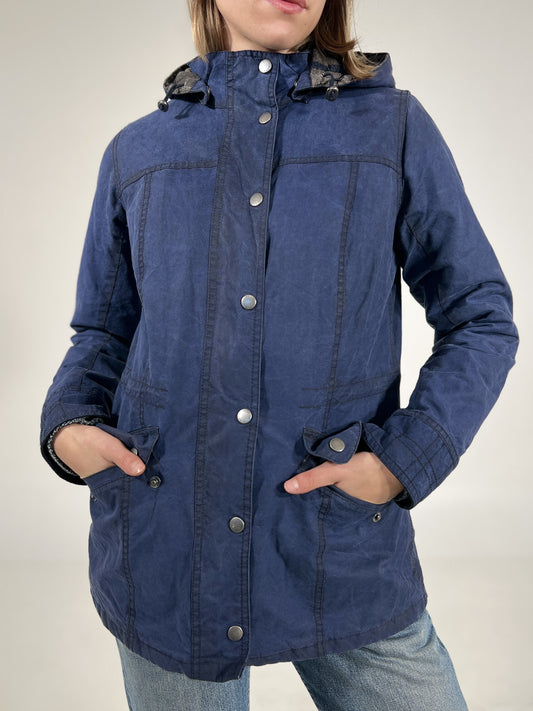 Giacca vintage Barbour blu cerato tg S