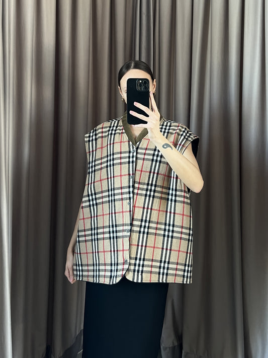 Gilet vintage Burberry in lana double face tg L/XL