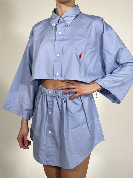 Coordinato vintage Ralph Lauren celeste tg U