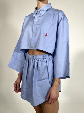 Coordinato vintage Ralph Lauren celeste tg U