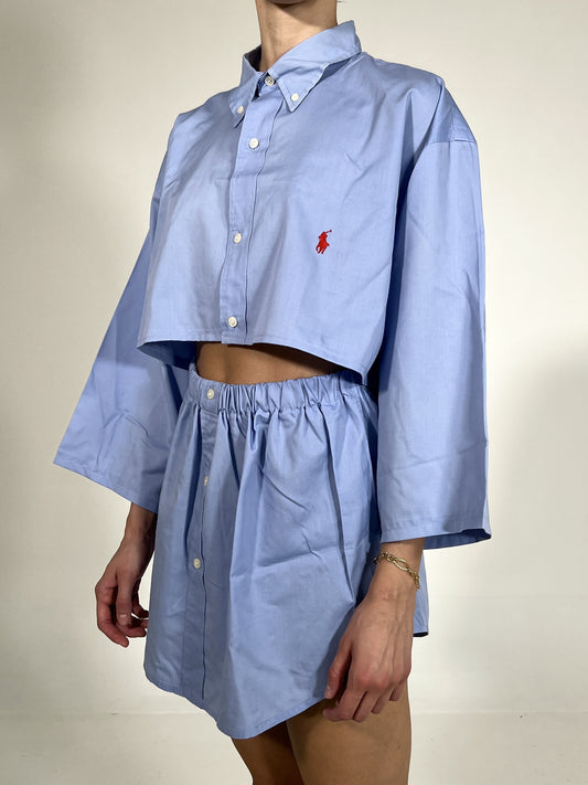 Coordinato vintage Ralph Lauren celeste tg U
