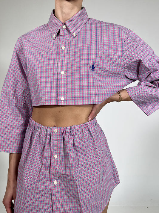 Coordinato vintage Ralph Lauren quadri rosa tg U