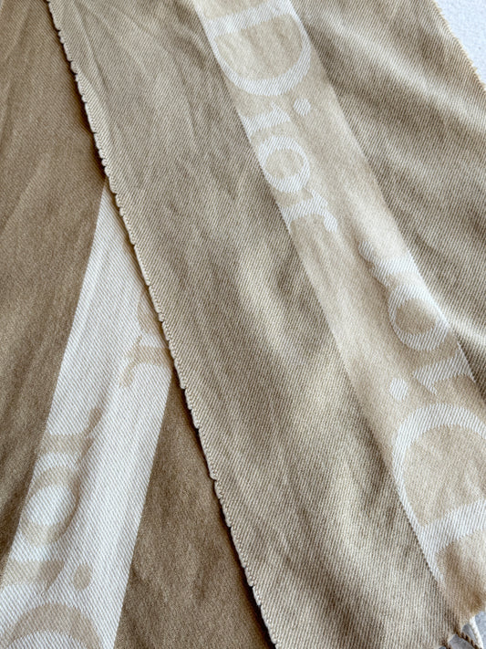 Sciarpa vintage Christian Dior logo in lana