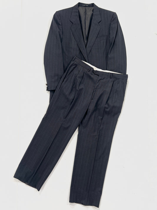 Abito vintage Yves Saint Laurent gessato grigio tg L