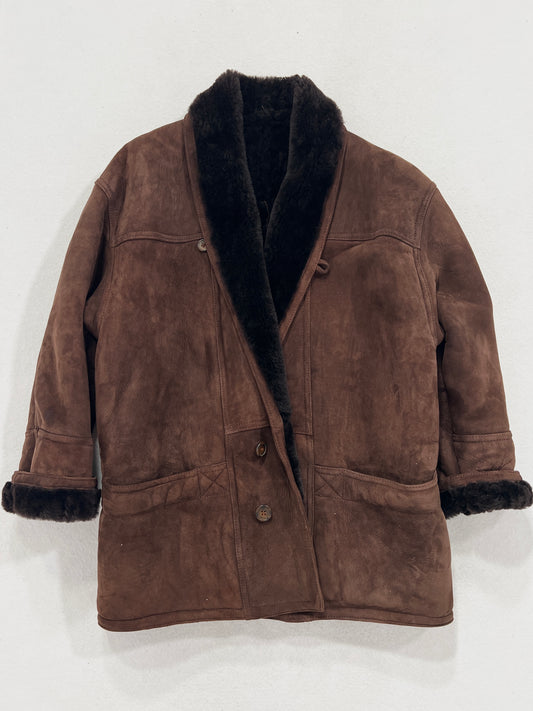 Montone vintage Shearling marrone tg 48