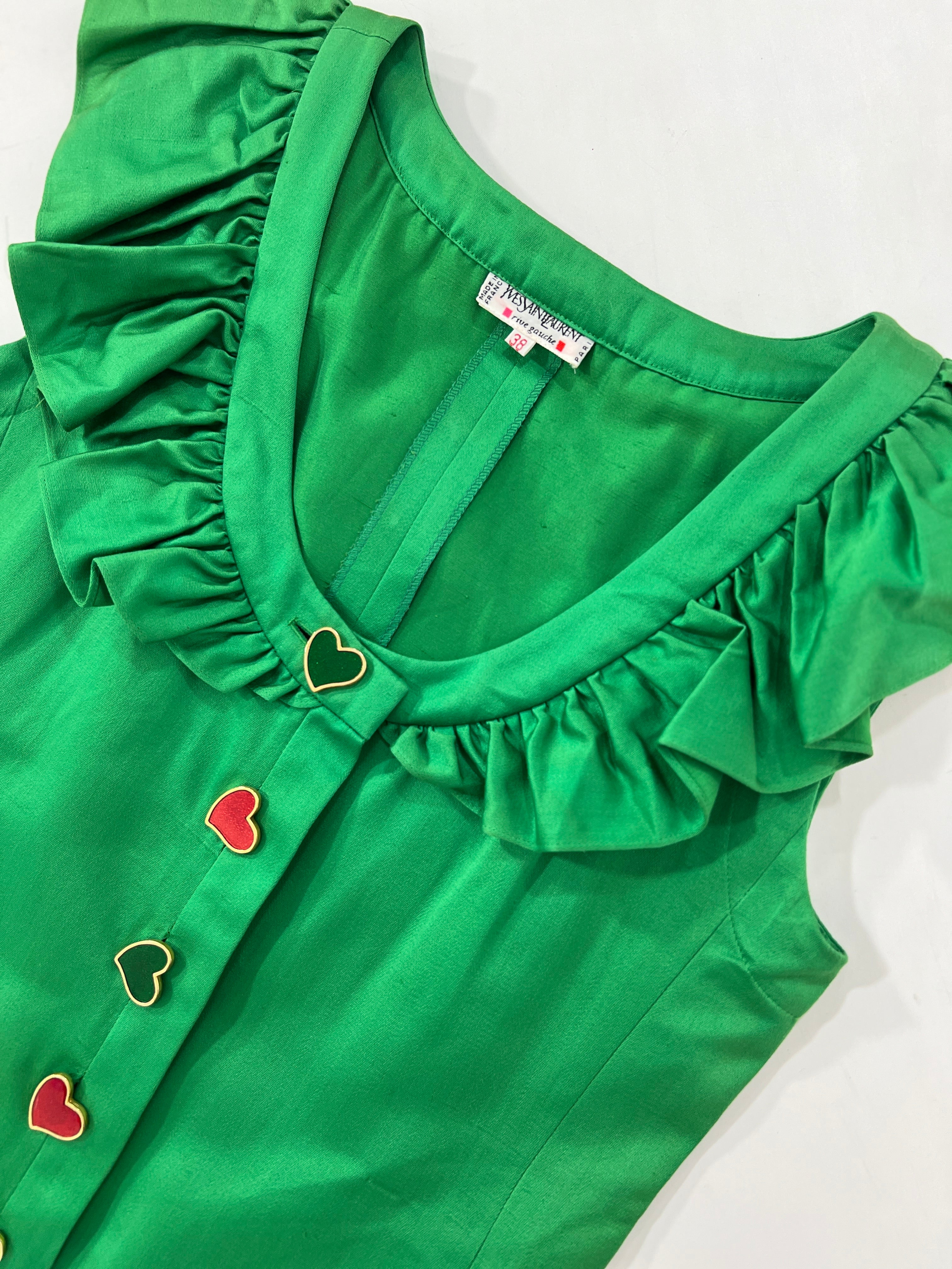 Vestito vintage YSL verde tg 38