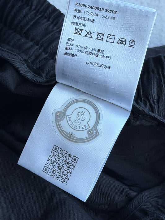 Pantalone Moncler nero stemma nero tg 48