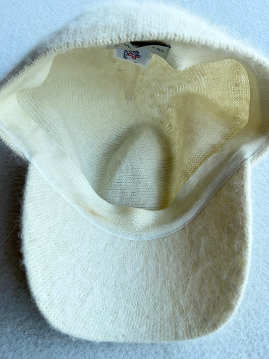 Cappello con visiera Moncler bianco angora tg S