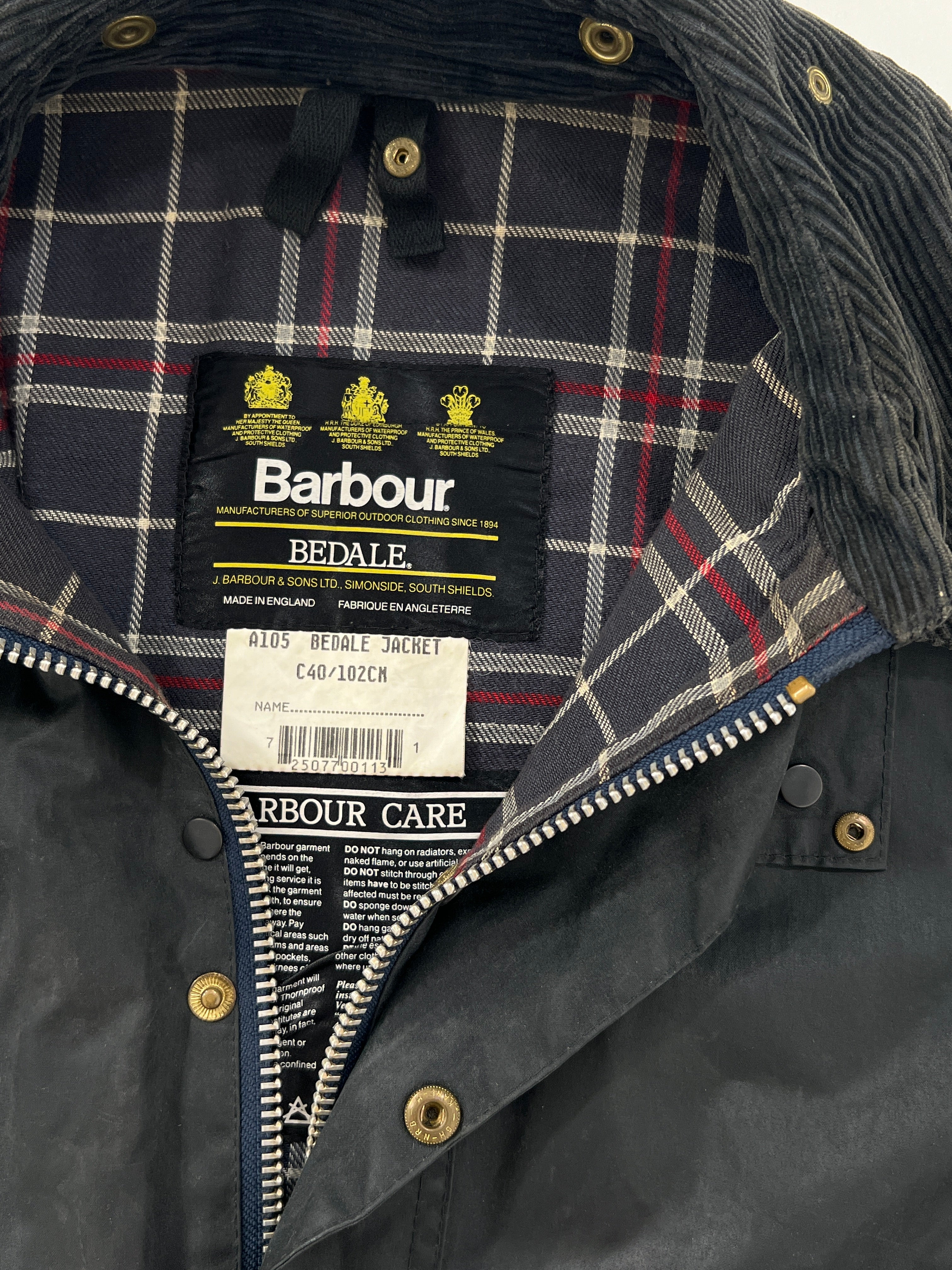 Giacca vintage Barbour Bedale con interno M