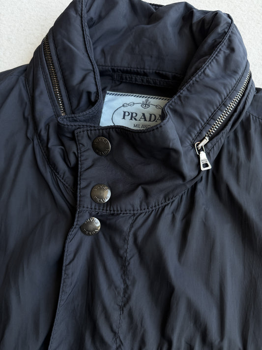 Giacca vintage Prada blu con coulisse tg XL