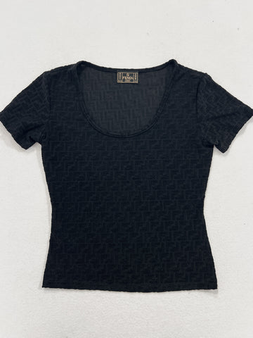 Maglia vintage Fendi monogram nera tg 42