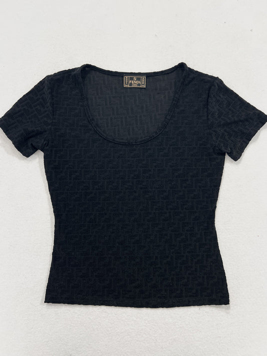 Maglia vintage Fendi monogram nera tg 42