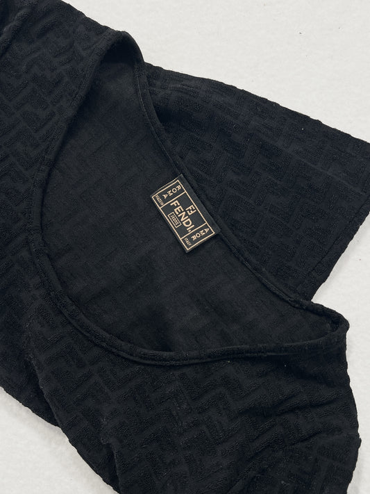 Maglia vintage Fendi monogram nera tg 42