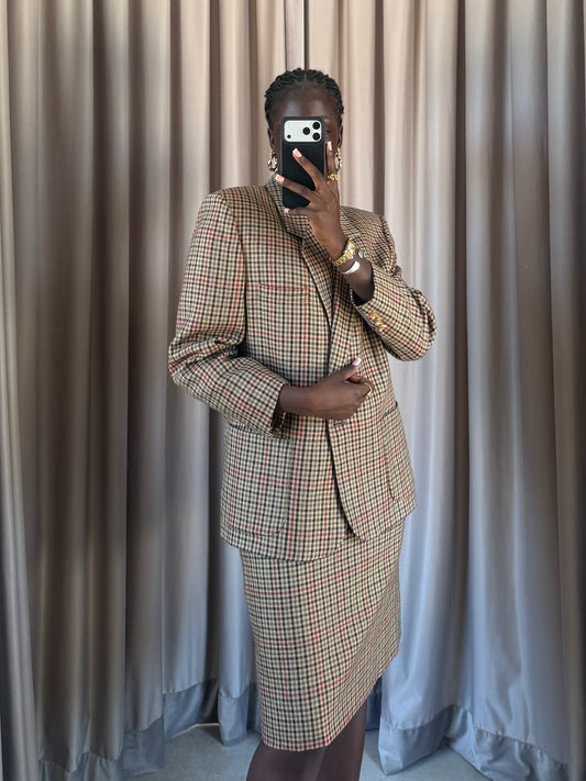 Tailleur vintage Burberry lana pied de puole tg M/L