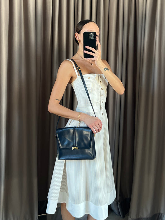 Borsa vintage Ferragamo blu pelle