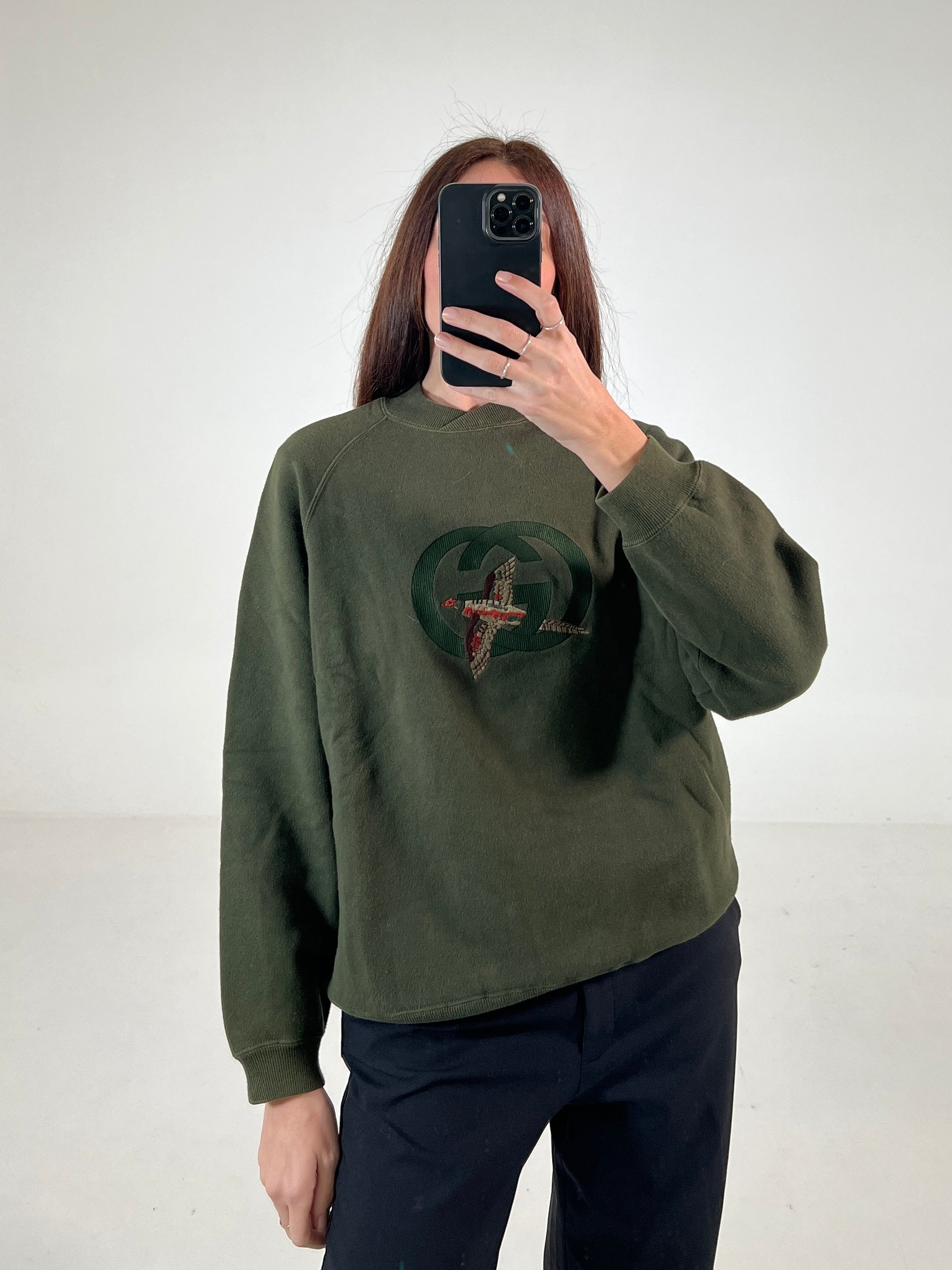 Felpa vintage Gucci verde tg S