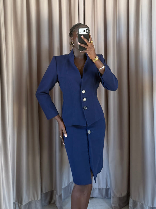 Tailleur vintage Yves Saint Laurent lana blu tg 40f