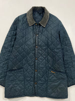 Carica l&#39;immagine nel visualizzatore di Gallery, Giacca vintage Barbour in trapunta blu tg L
