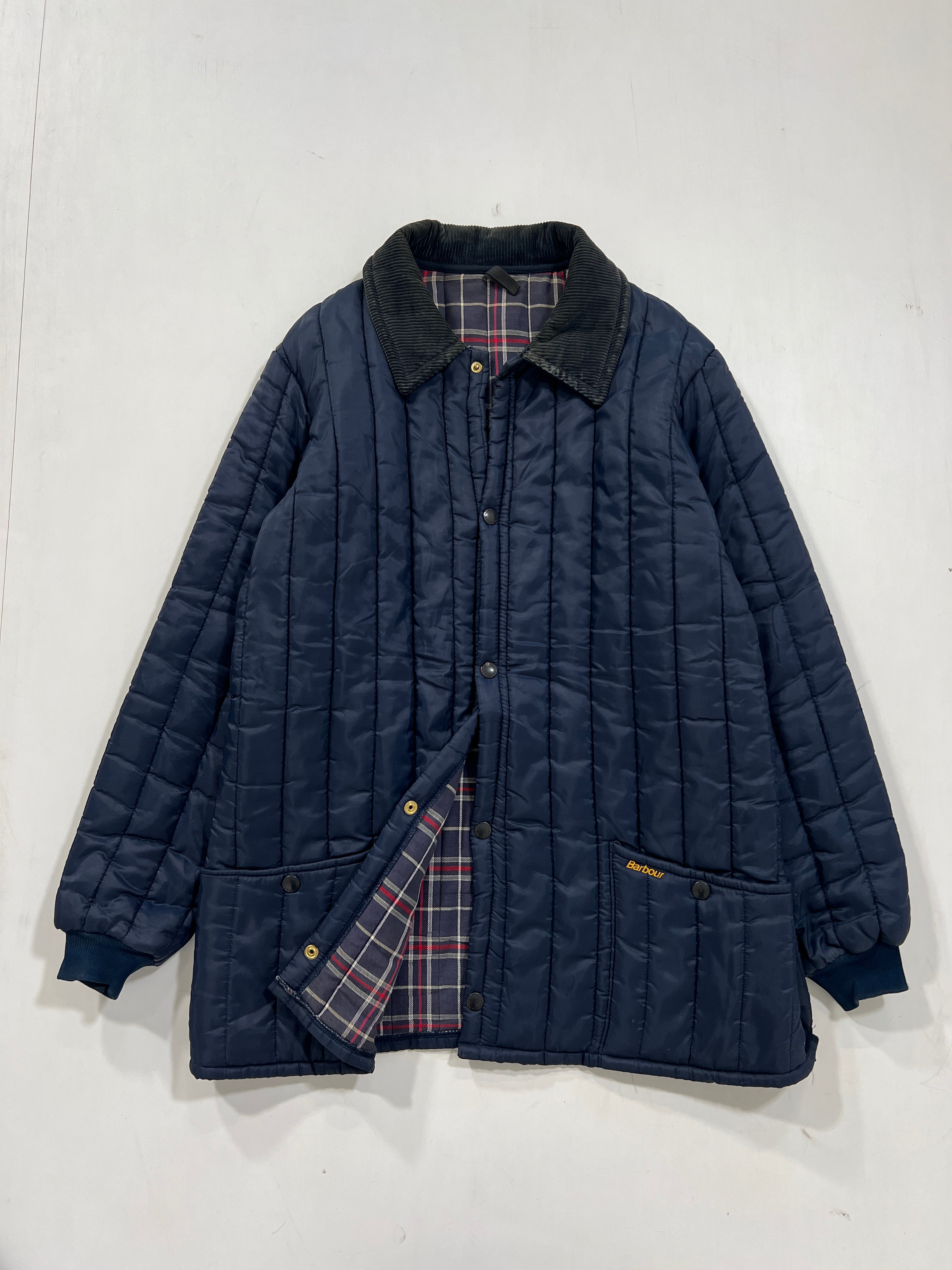 Giacca vintage Barbour in trapunta blu tg XL