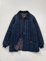 Carica l&#39;immagine nel visualizzatore di Gallery, Giacca vintage Barbour in trapunta blu tg XL
