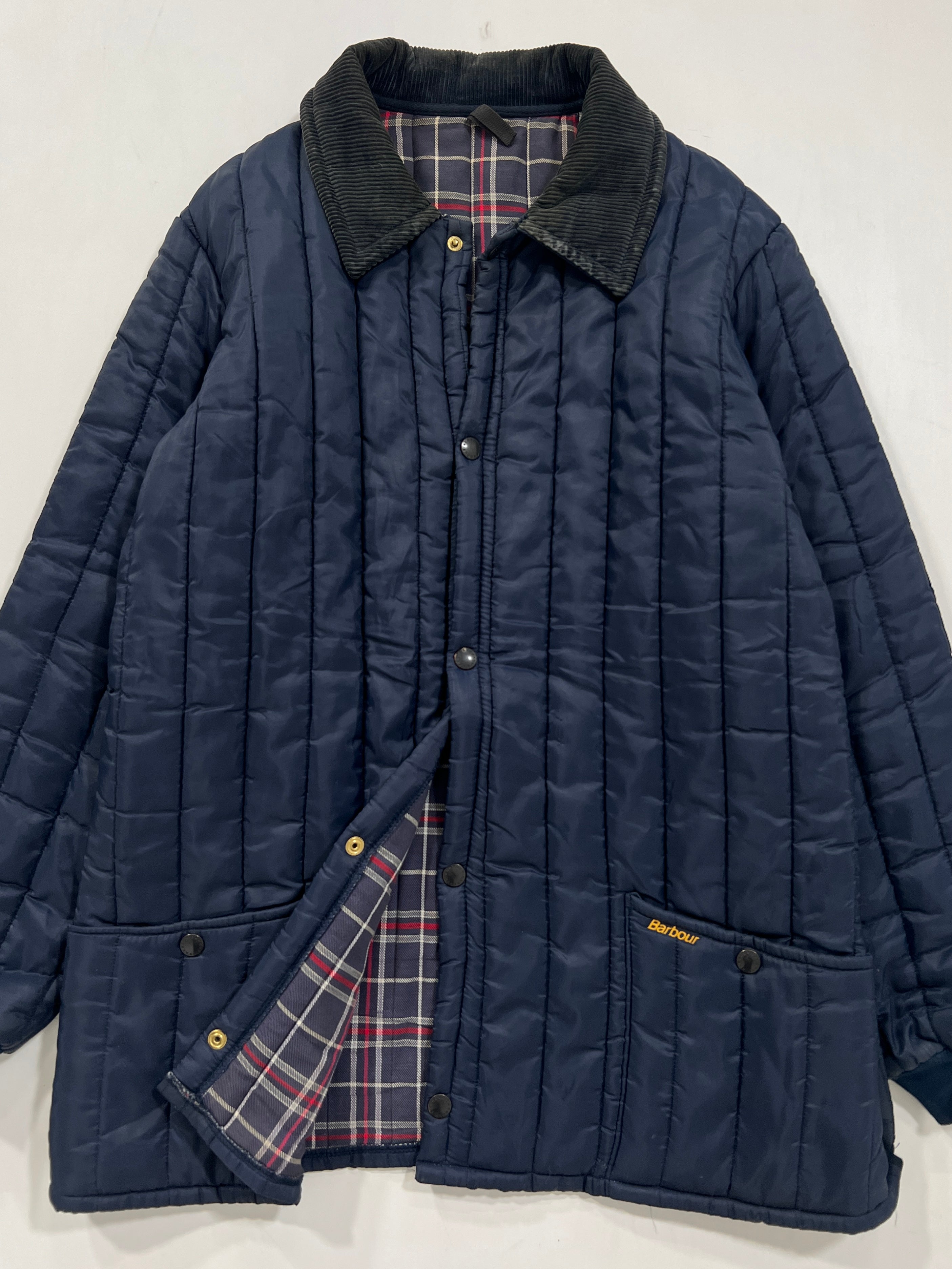 Giacca vintage Barbour in trapunta blu tg XL