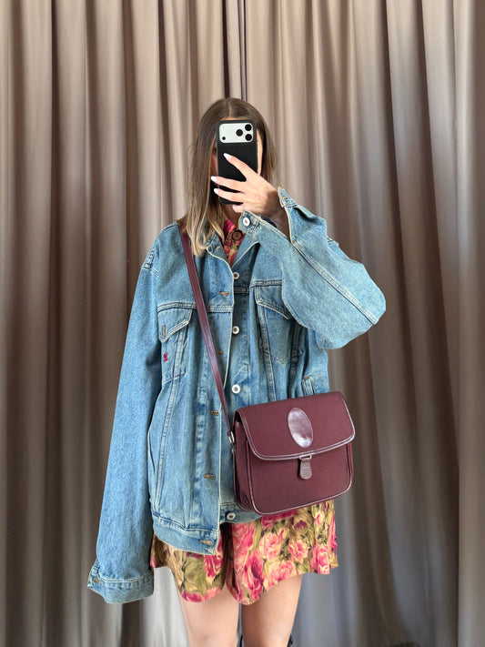 Borsa vintage Yves Saint Laurent in pelle bordeuax