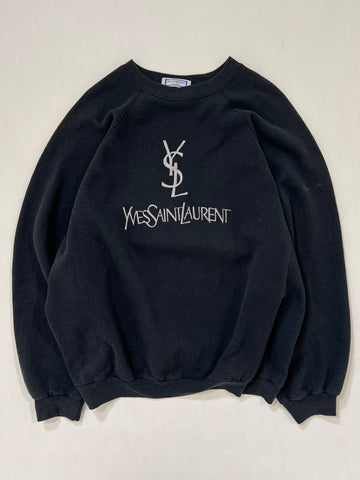 Felpa vintage YSL cotone nero tg L