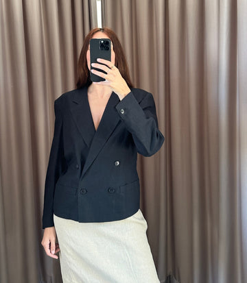 Blazer vintage Max Mara nero lino tg 42