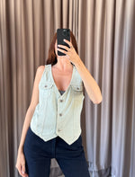 Carica l&#39;immagine nel visualizzatore di Gallery, Gilet vintage Levi&#39;s denim tg S/M
